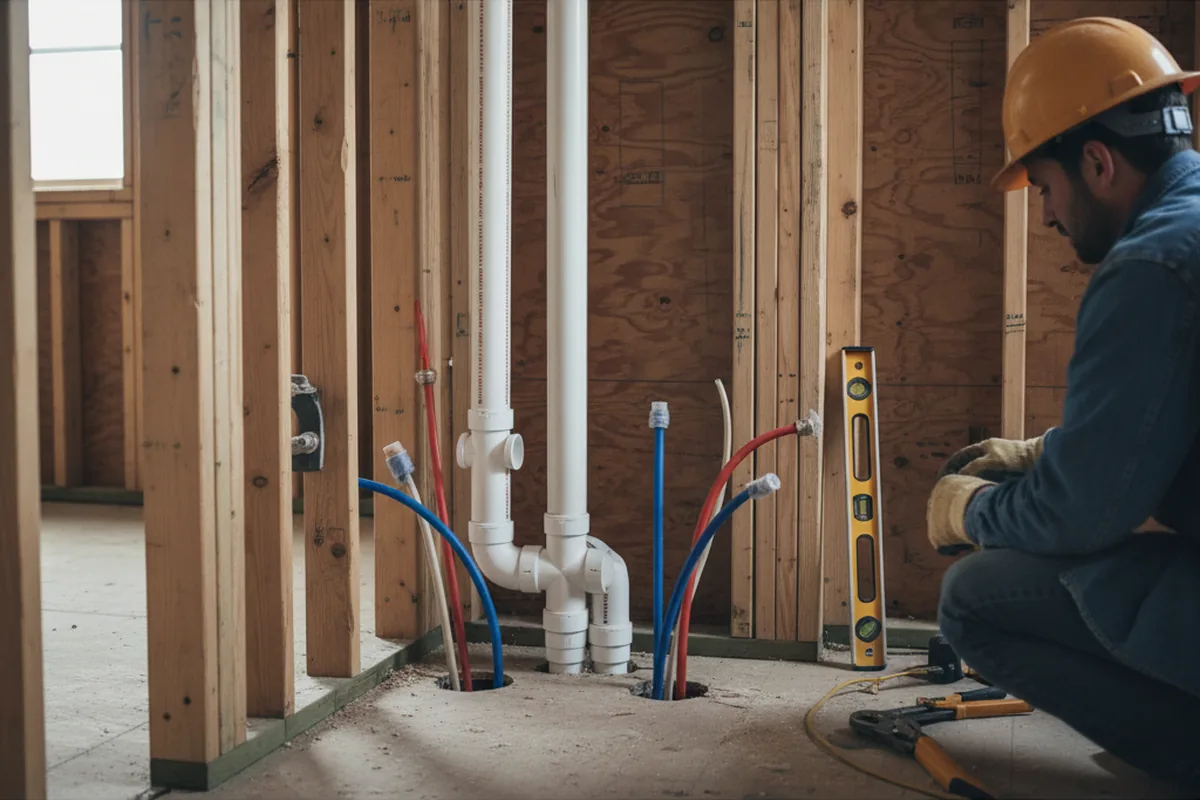 Drain and supply rough-in during Sump Pump Repair in Uledi